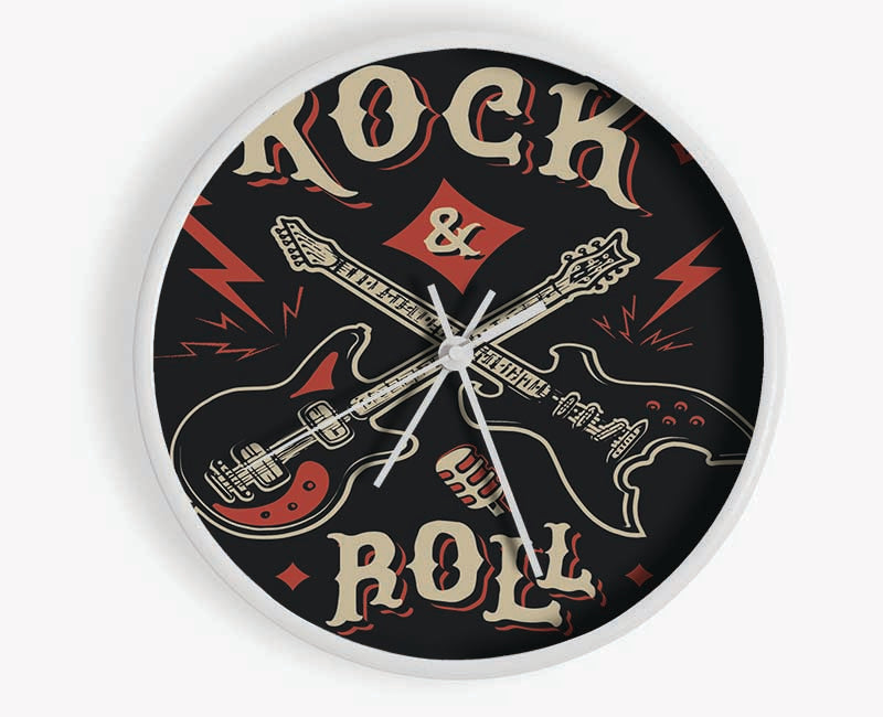 Rock And Roll Guitars Clock - Wallart-Direct UK