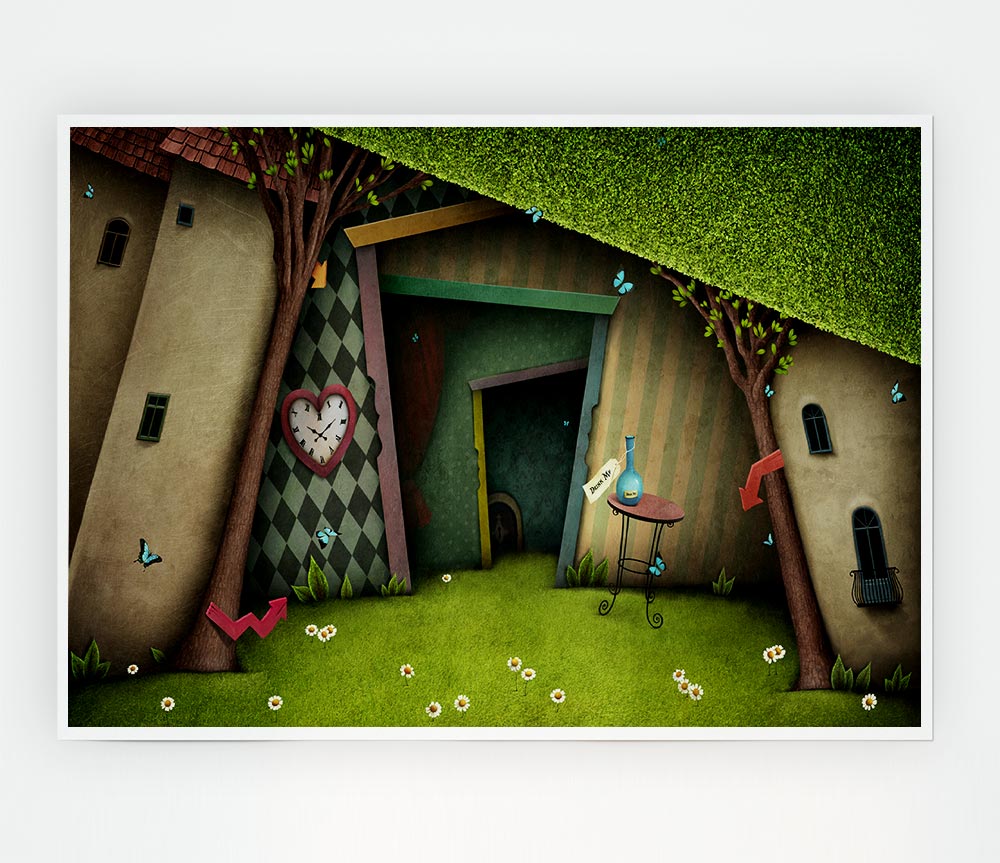 Alice In Wonderland The Small Door Print Poster Wall Art