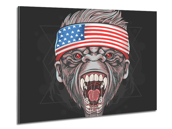 Wütende Gorilla-amerikanische Flagge