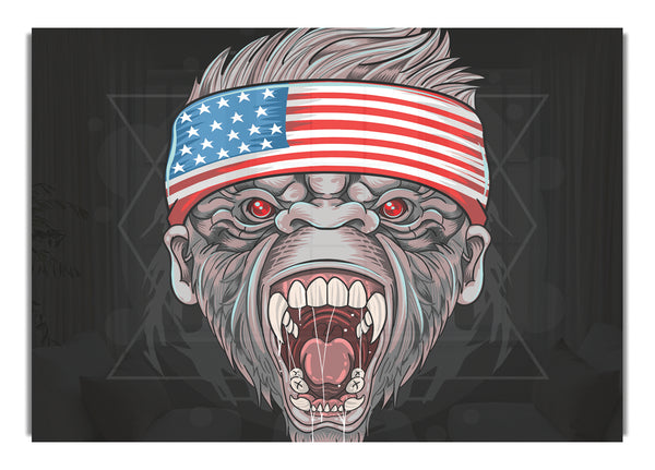 Wütende Gorilla-amerikanische Flagge