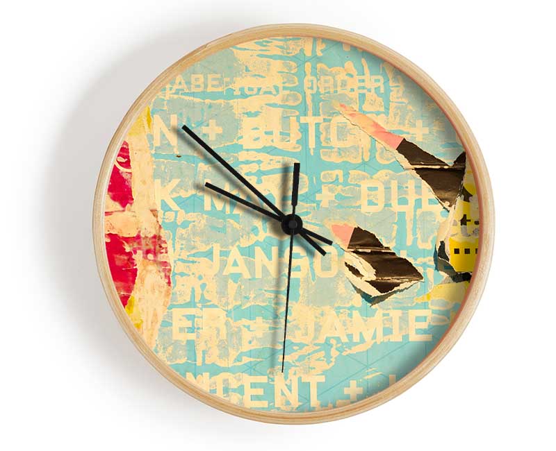 Abstract Textured Text Clock - Wallart-Direct UK