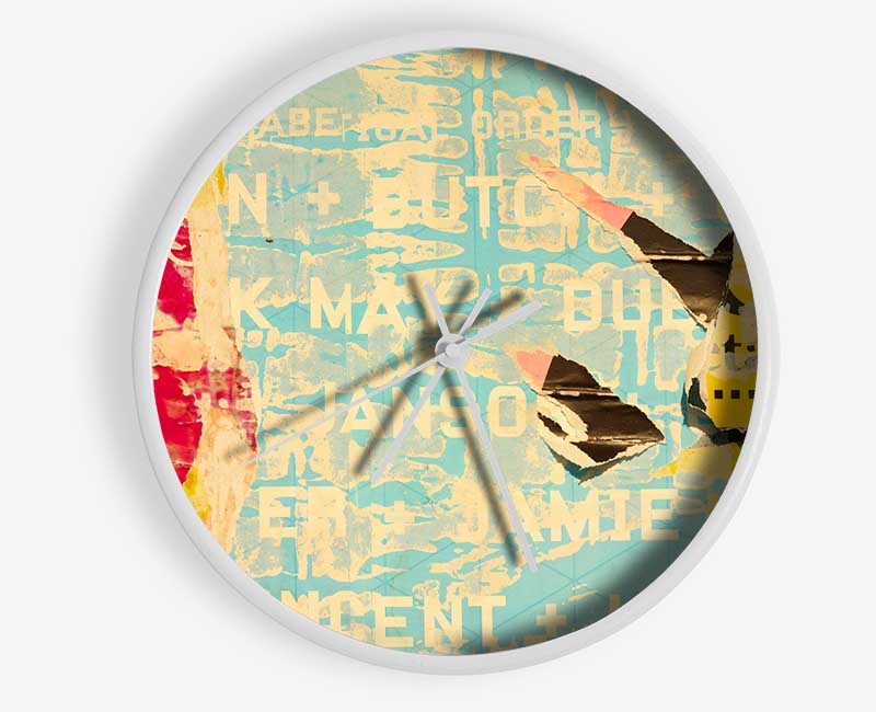 Abstract Textured Text Clock - Wallart-Direct UK