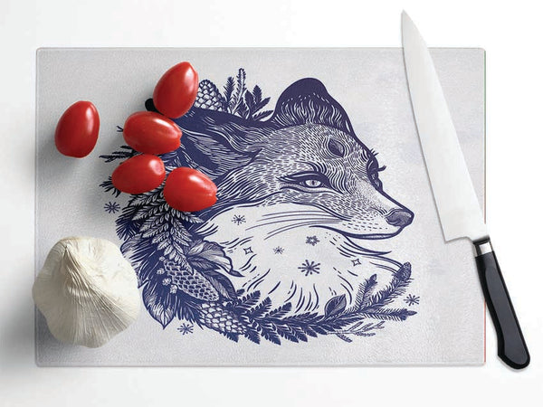 The Floral Fox Glass Chopping Board