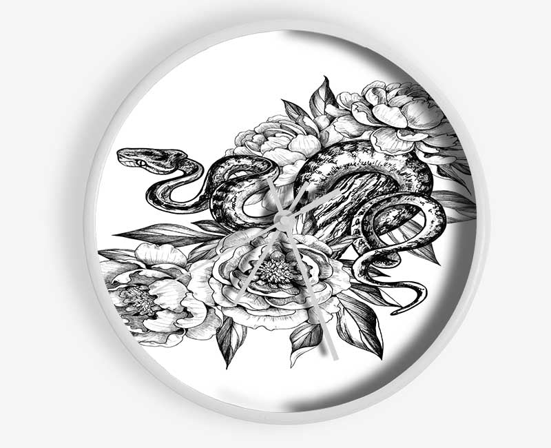 Snake Round The Flowers Clock - Wallart-Direct UK