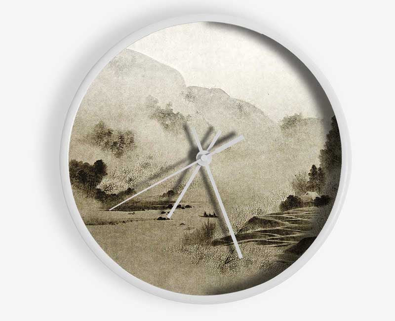 Washed Out Path Through The Valley Clock - Wallart-Direct UK