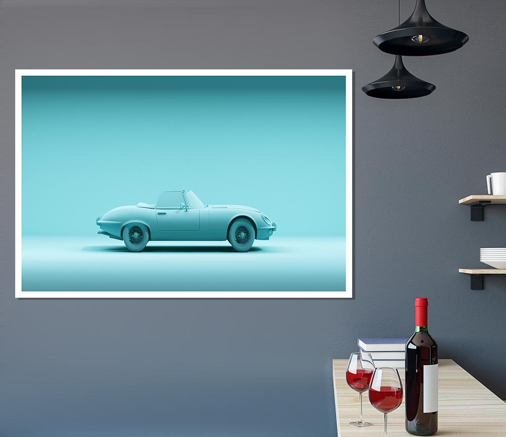 E Type Jaguar Classic Print Poster Wall Art