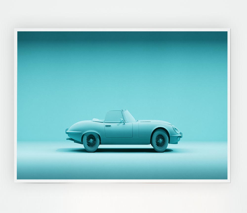 E Type Jaguar Classic Print Poster Wall Art