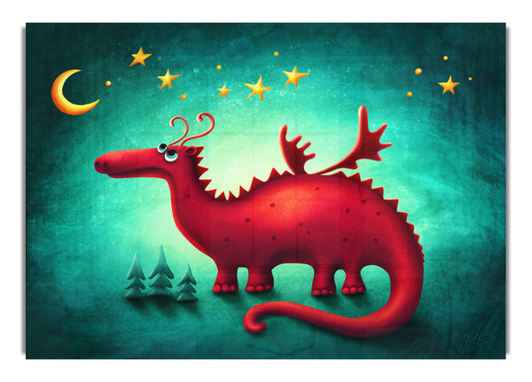 Der rote Drache unter dem Mond