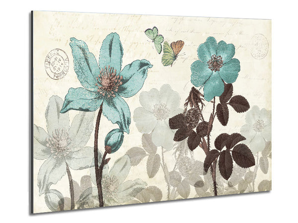 Blauer Blumenständer hoch