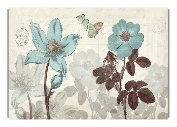 Blauer Blumenständer hoch