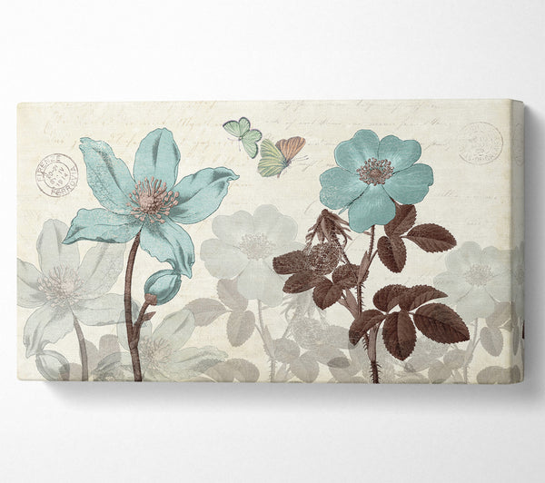Blauer Blumenständer hoch