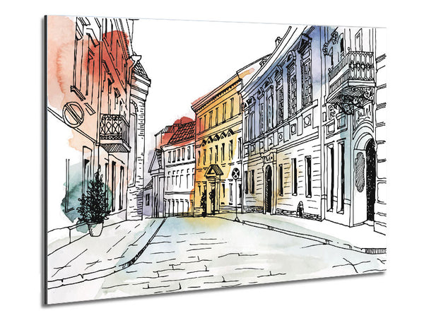 The Streets Of Milan Metal Print