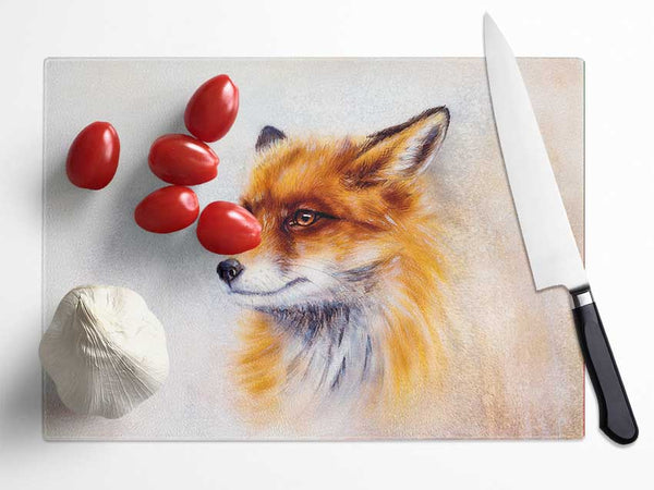 Fox Head Beauty Glass Chopping Board