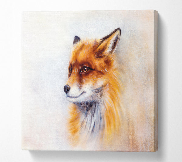 A Square Canvas Print Showing Fox Head Beauty Square Wall Art