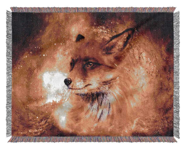 Fox Head Fire Woven Blanket