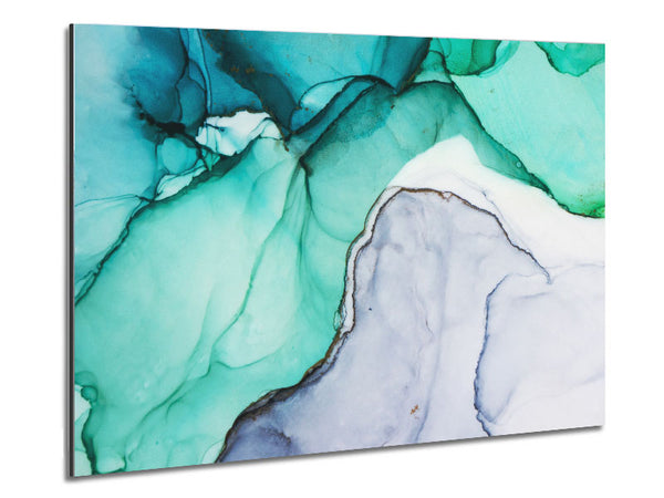 Fluss von grüner zu blauer Flüssigkeit