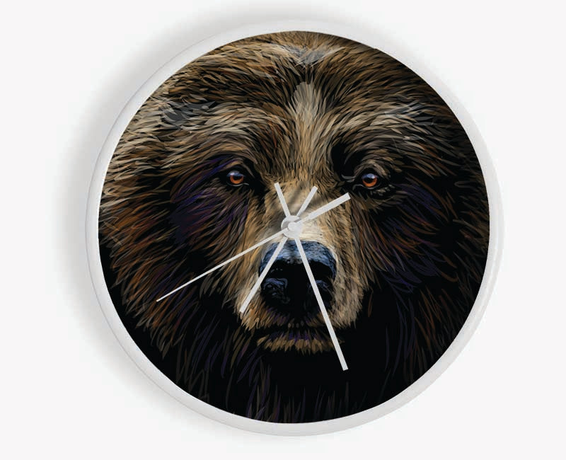 Big Scary Bear Face Clock - Wallart-Direct UK