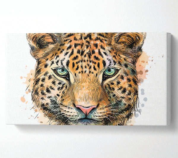 Leopardengesicht Aquarell