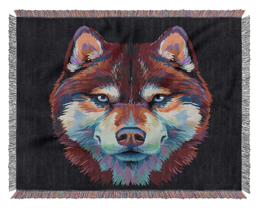 Vibrant Wolf Blues Woven Blanket