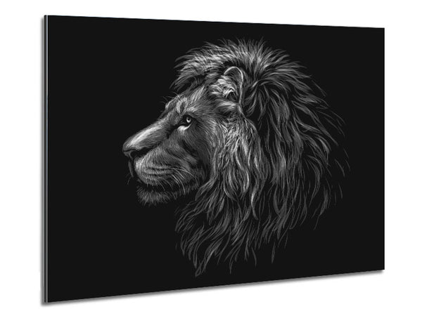 Side View Lion Metal Print