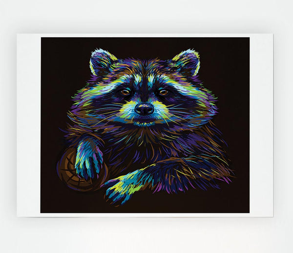 The Cheeky Racoon Print Poster Wall Art