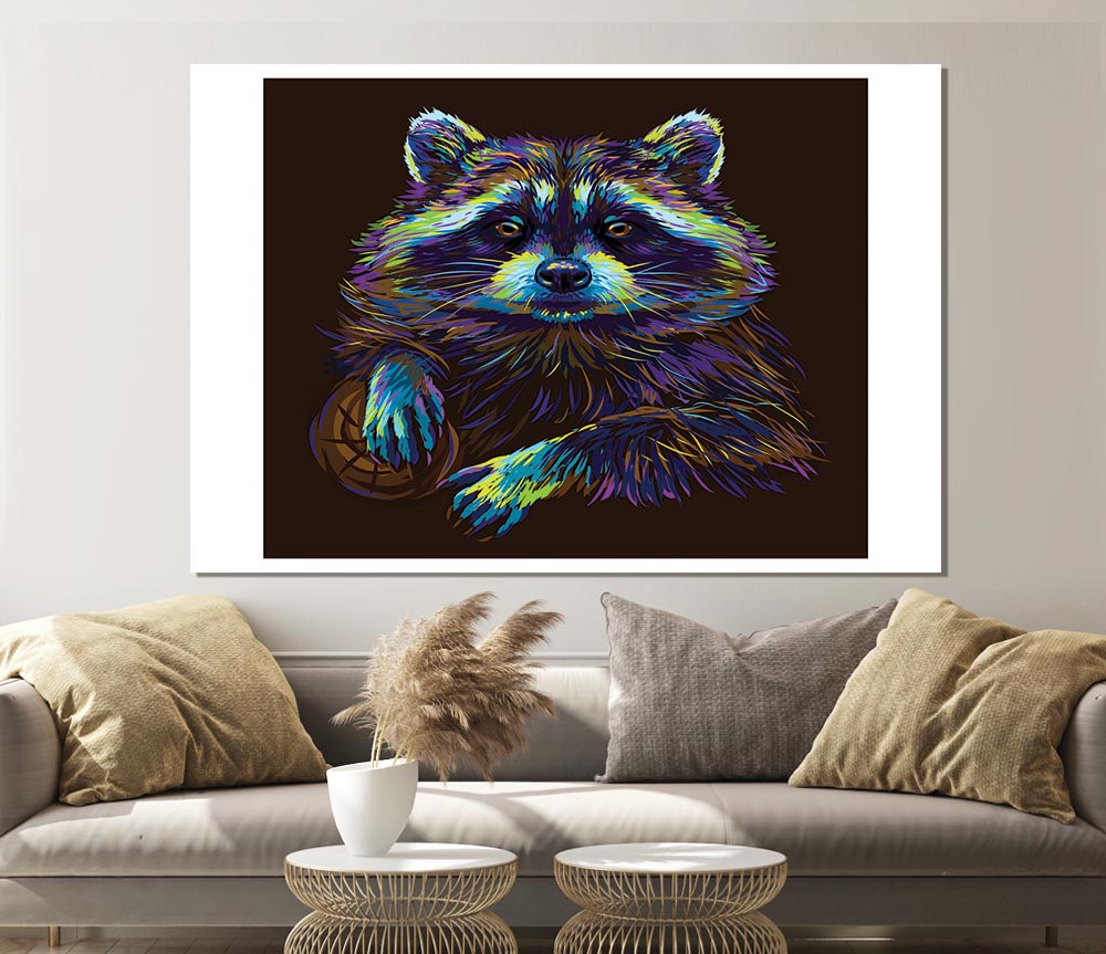 The Cheeky Racoon Print Poster Wall Art