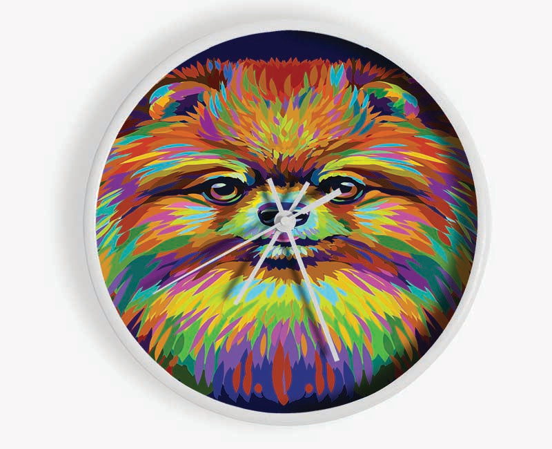 Big Fluffy Pomeranian Clock - Wallart-Direct UK