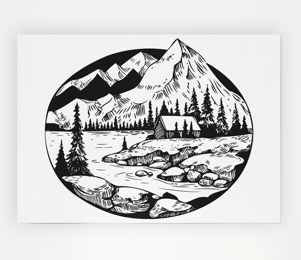 The Circle Mountains Print Poster Wall Art