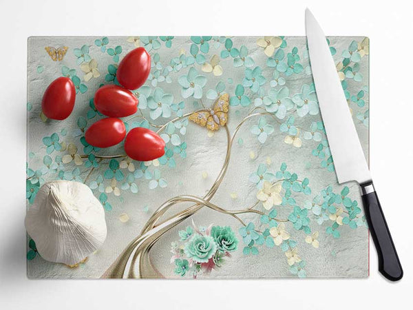 The Silver Branch Butterfly Glass Chopping Board