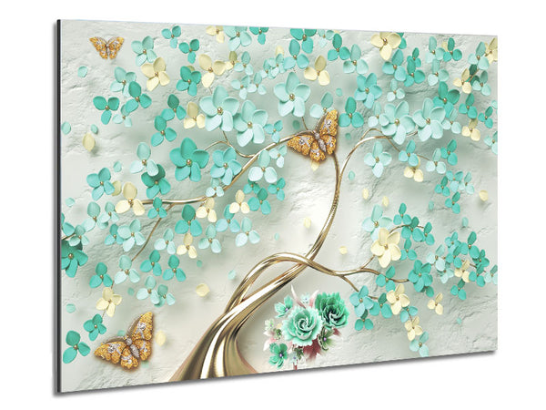 The Silver Branch Butterfly Metal Print