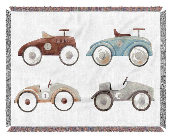 Retro Ride On Cars Woven Blanket