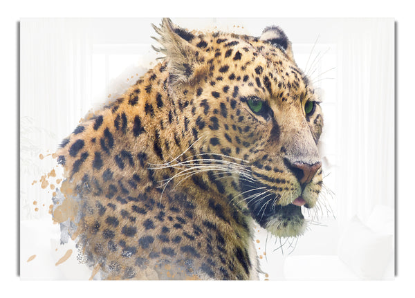 Watercolor Splash Leopard