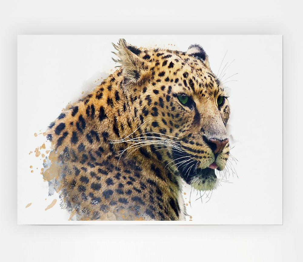 Watercolor Splash Leopard Print Poster Wall Art