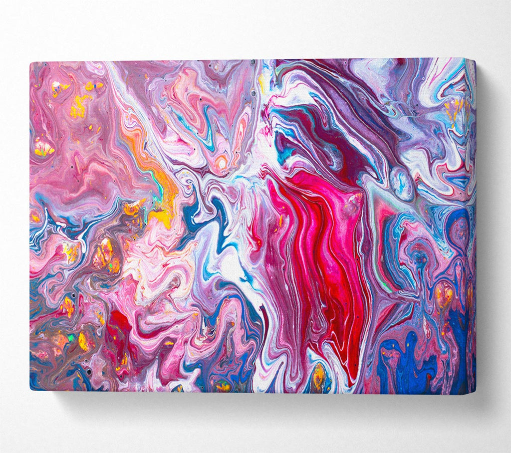 Picture of Liquid Swirl Paint Purple Canvas Print Wall Art