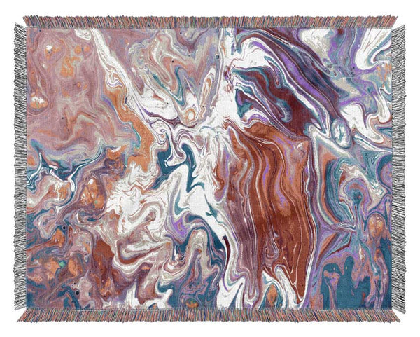 Liquid Swirl Paint Purple Woven Blanket