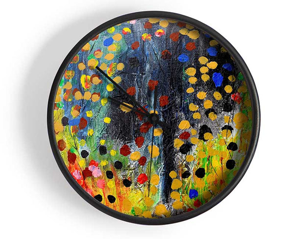 Dots Of The Forest Clock - Wallart-Direct UK