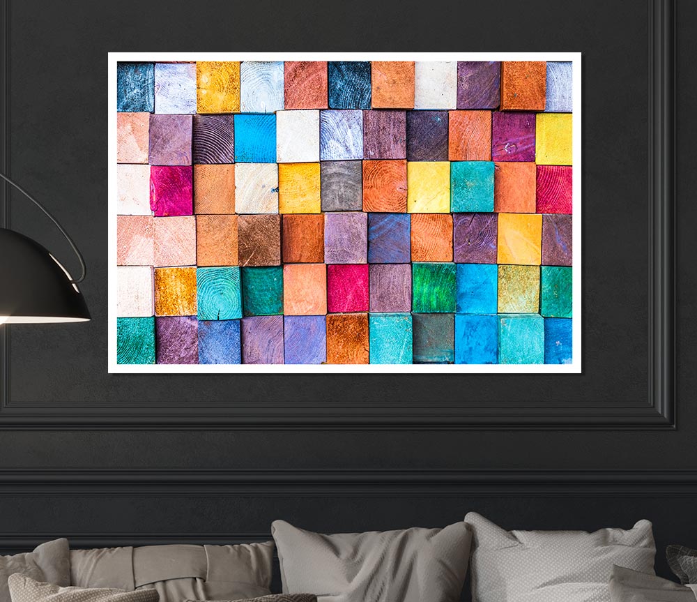 Textures Squares And Shadows Print Poster Wall Art