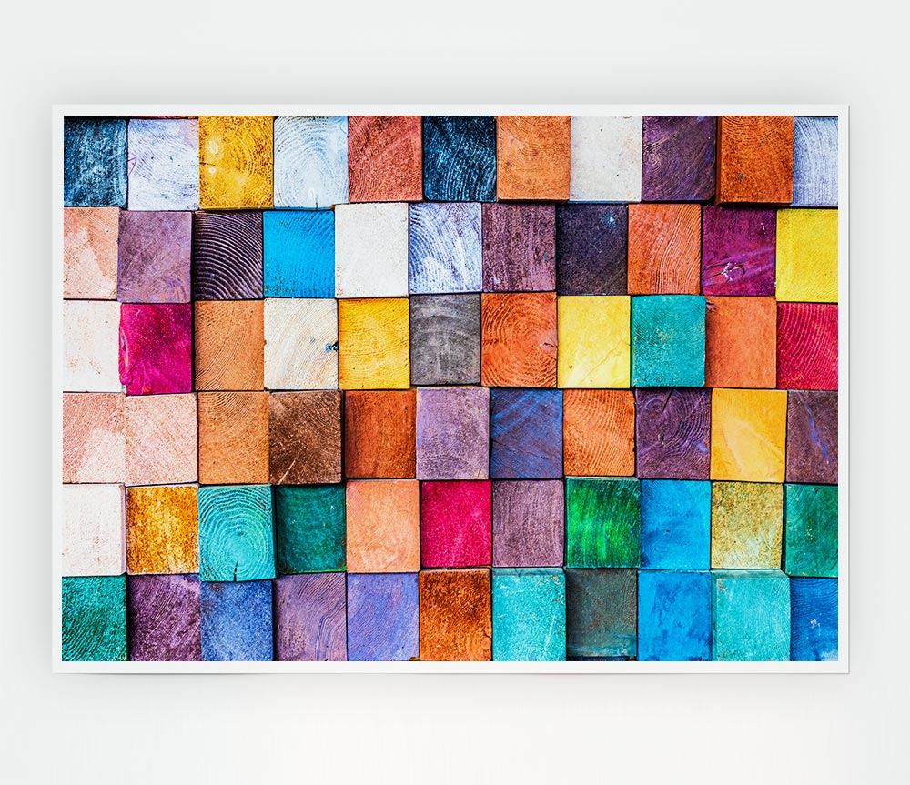 Textures Squares And Shadows Print Poster Wall Art