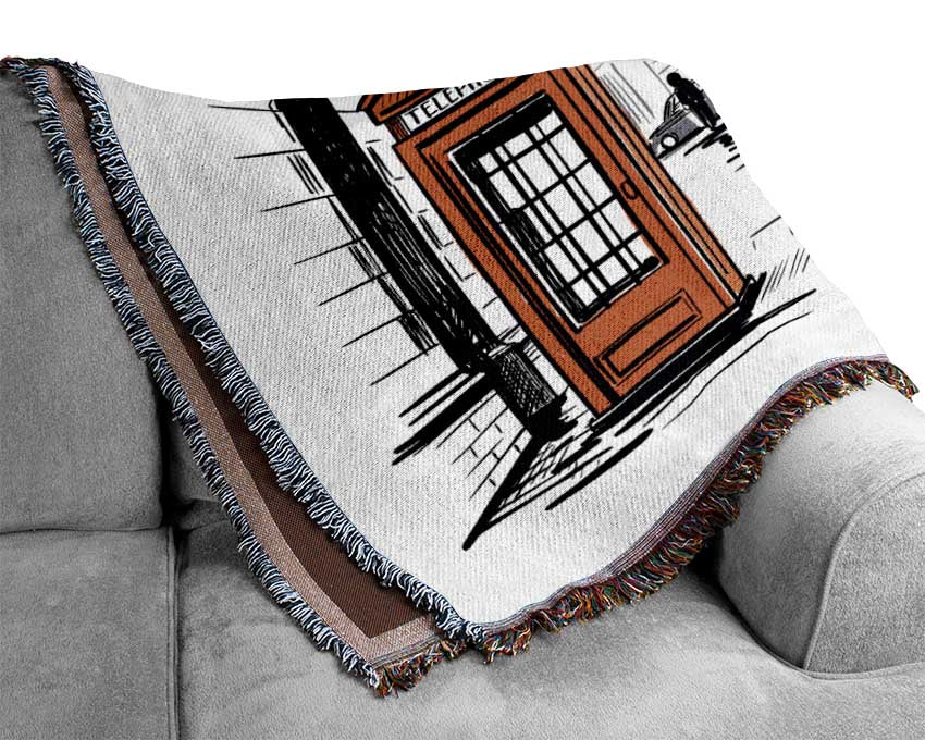 Sketchy London Town Woven Blanket