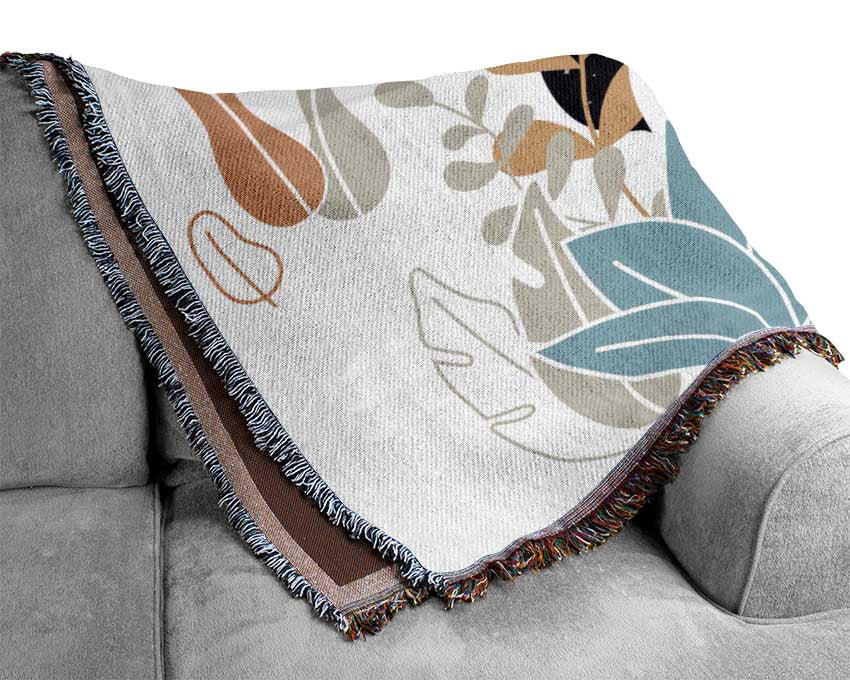 Modern Woman And Shapes Woven Blanket