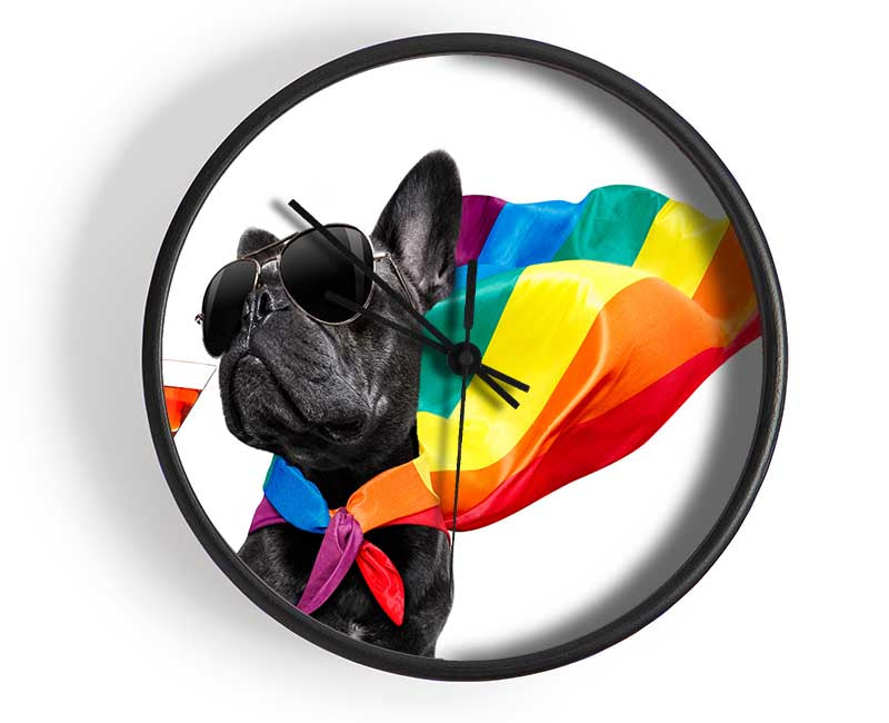 French Bulldog Pride Clock - Wallart-Direct UK