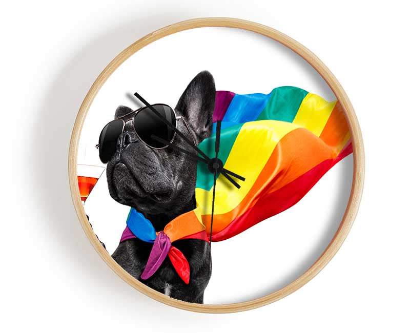 French Bulldog Pride Clock - Wallart-Direct UK
