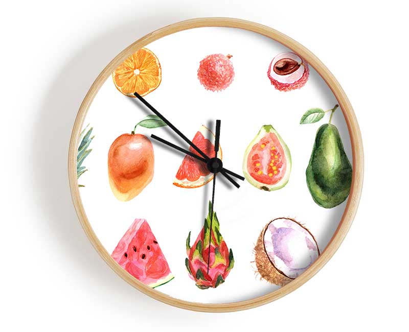 The Fruits Of Summer Clock - Wallart-Direct UK