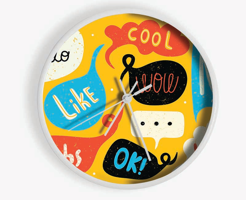 Speech Bubbles Clock - Wallart-Direct UK