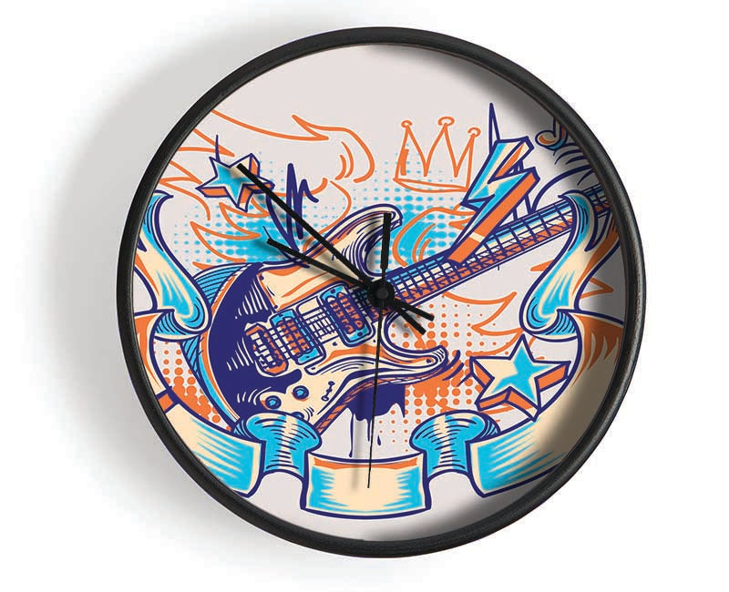 Shredding Guitar Zeros And Ones Clock - Wallart-Direct UK