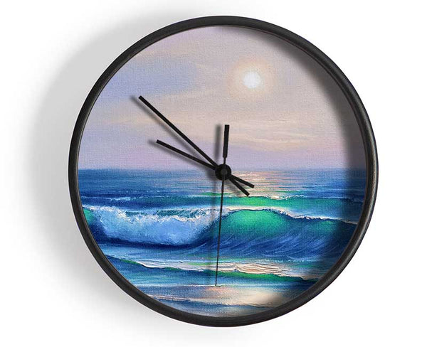 The Waves At Dusk Clock - Wallart-Direct UK