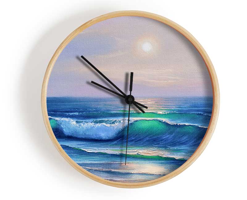 The Waves At Dusk Clock - Wallart-Direct UK