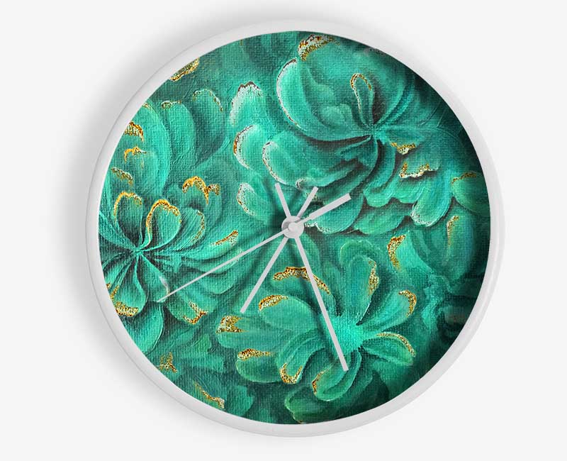 Green Leaves Above Clock - Wallart-Direct UK