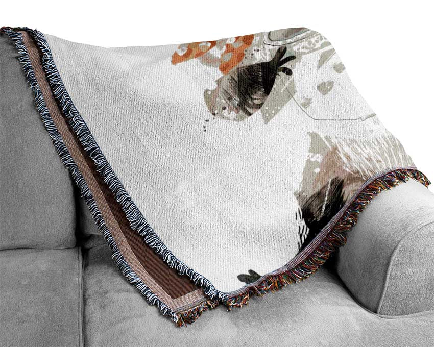 Racoon Cup Of Tea Woven Blanket