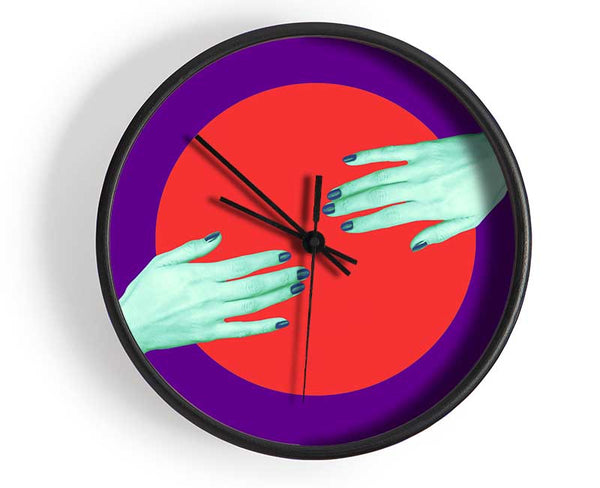 Touching The Red Circle Clock - Wallart-Direct UK